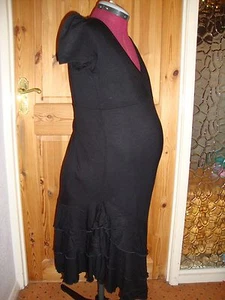BNWT Ladies MATERNITY Black Frill Detail Dress Size 10 - Picture 1 of 1