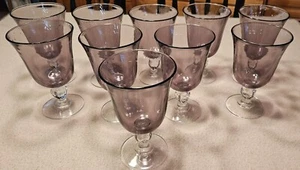 Set of 10 Cristal D'Arques-Durand Purple Amethyst Vintage Water Glasses - Picture 1 of 5
