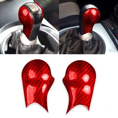 2x Manual Gear Shift Knob Cover Trim Fit Nissan 350Z Z33 2003-2009 Carbon Fiber — 第 1/4 张图片
