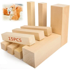 5/12/15 PIEZAS Kit de bloques de madera tallada en madera baja Turing ejercicios en blanco piezas artesanales - Imagen 1 de 15