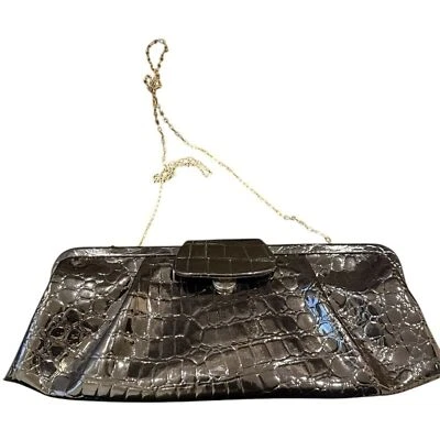 Bolso sin asas Big Buddha negro charol imitación cocodrilo con cadena correa para el hombro bolso cartera Foto 1 de 4