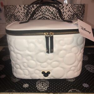 Disney Minnie Mickey Mouse White & Gold Toiletry Case Cosmetic, Make Up Bag