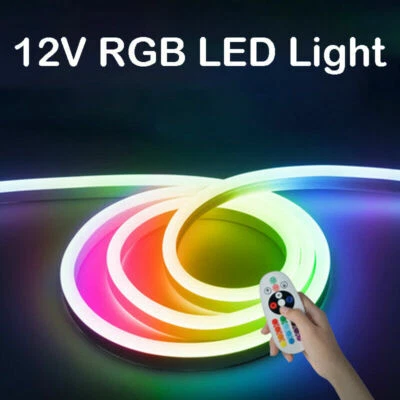 33ft DC12V RGB LED Neon Rope Light Strip Flex Tube Store AD Boat Bar Sign Decor - Image 1 of 4
