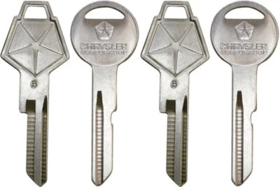 4 NEW CHRYSLER DODGE FACTORY ORIGINAL DOOR & IGNITION KEY BLANK SET W/ LOGO - Image 1 of 2