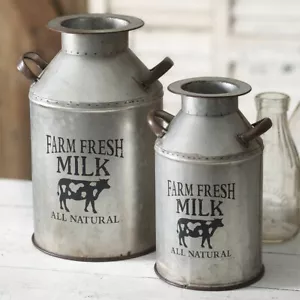 New Country Milk Cans in distressed metal - SALE - Picture 1 of 7
