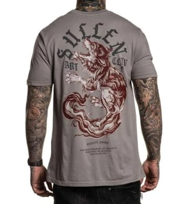 Nueva Camiseta Para Hombre Sullen Art City Premium Perros Sangre Tatuaje Dragón Gris Foto 1 de 2