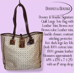 Dooney Bourke Signature Quilt tote bag XL - Picture 1 of 2