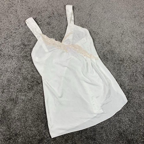 UNDERCOVER Abito Slip Vintage Victoria’s Secret Etichetta Oro Bianco Pizzo Paillettes Perline Tg Med