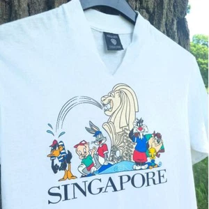 Vintage 1980er Walt Disney Singapore V-Neck T-Shirt / S bis M - Bild 1 von 7