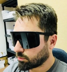 Sonnenbrille Damen Herren Übergröße riesiges Visier großes Schild Maske halbes Gesicht großer Spiegel - Bild 1 von 50