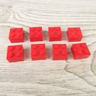 LEGO - Replacement - 3003 - Brick, Standard - 2 x 2 - Lot of 8 - Red - Genuine