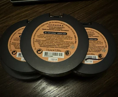 Lot of 3 ~ Sephora Matte Perfection Powder Foundation ~ 52 Cool Amber, Full Size - Image 1 of 4