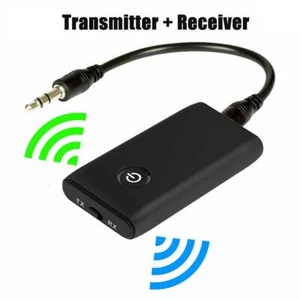 Bluetooth Transmitter Receiver 2 in 1 Wireless Audio Jack 3.5mm New Aux W1H9 - Afbeelding 1 van 14