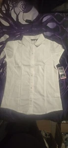 NEW CHAPS Girl's Approved Schoolwear Easy Care L (12-14) Reg Short Sleeve Top - Picture 1 of 5