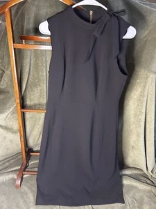 Abito nero senza maniche Calvin Klein cravatta collo fiocco TAGLIA 10 LBD - Foto 1 di 6