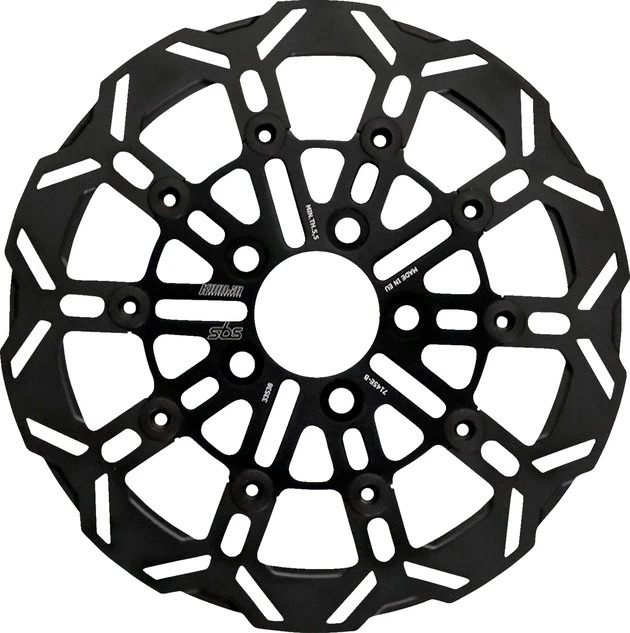 Rotor de freno SBS de 10 radios diseño E trasero negro Harley Davidson Dyna/Softail Foto 1 de 1