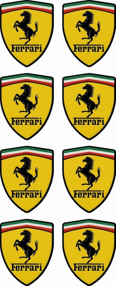 Ferrari Aufkleber 8 X Sticker Logo Tuning Wasser Dicht Wärme Schutz Wetterfest - Bild 1 von 4