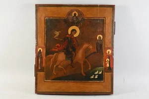Q06J09- Antike russische Ikone Heiliger Tryphon 19.Jh. - Bild 1 von 12