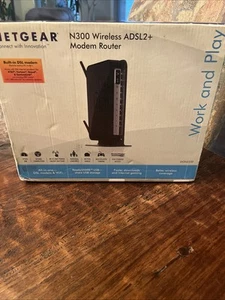 NOB Netgear N300 Wireless DSL Modem Router Model DGN2200 Built In ADSL2 Modem - Picture 1 of 5