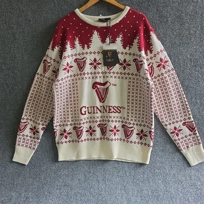 Guinness Рождество Xmas джемпер Fair Isle вязаный вечеринки джемпер день мужской - Изображение 1 из 4