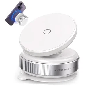 360° Vakuum Magnetischer Saugnapf Handyhalterung, Verstellbare Freisprecheinrichtung Weiß - Bild 1 von 8
