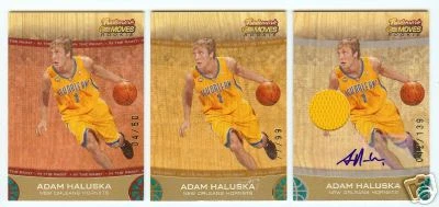 (3) 07-08 TRADEMARK MOVES ADAM HALUSKA ROOKIE ORANGE- RED- JERSEY AUTO - Image 1 of 1
