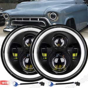 Faros LED Halo Hi/Lo DRL Fit 1953-1957 camioneta Chevy 3100 2 piezas 7" - Imagen 1 de 12