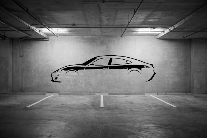 Calcomanías de pared Silhouette of a Taycan Garage Foto 1 de 1