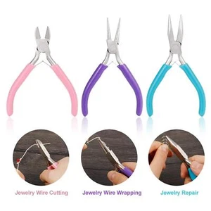 meriglare 3Pcs Pliers Chain Nose Wire Cutters Round Nose Jewellery Making - Picture 1 of 8