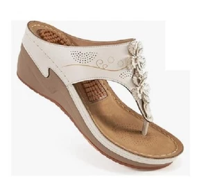 Flip Flops Sandals HARENCE Shoes for Women with Comfort Cushion Footbed Platform - Picture 1 of 4