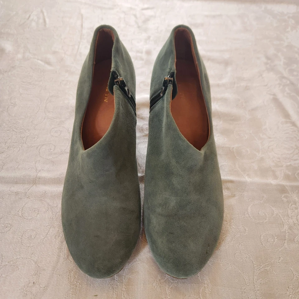 ALL BLACK Seafoam Green Suede Bootie with Side Zip, Women's Size 40, US 9 - Image 1 of 4