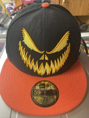 RARE Flying Coffin Halloween “Jack-O-Lantern” Hat 7-3/8 Limited Release 59FIFTY - Image 1 of 4