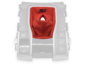 FOR HONDA CIVIC X 10th GEN. GEAR SHIFT BOOT GAITER RED ALCANTARA EMBROIDERY Si - Picture 1 of 5