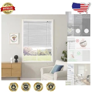 1" Aluminum Mini Blinds in White for 43" x 64" Windows - Light Filtering & Safe - Picture 1 of 9