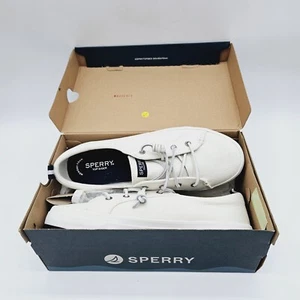 NEW SPERRY Crest Vibe Linen White Sneakers, Women's Size 10 M US - Picture 1 of 10