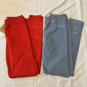 MINI BODEN Girl’s 14Y LOT of Two Corduroy Pants Leggings Red Blue Elastic Waist - Picture 1 of 11