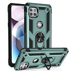For Motorola One 5G UW Ace Case Shockproof Ring Stand Cover + Screen Protector