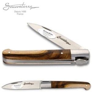 Navaja Sauveterre - 9 cm mango madera de pistacho - hoja de ungüento finamente cincelada - Imagen 1 de 6