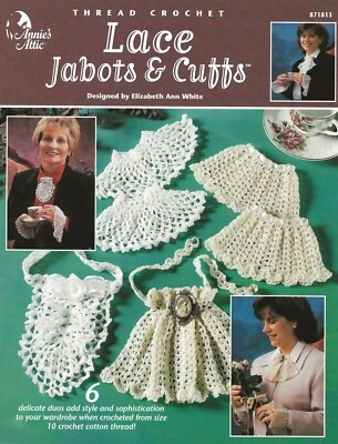 Lace Jabots & Cuffs Crochet Picots Pineapple Shells Love Knots Tuxedo Filet NEW - Image 1 of 2
