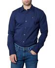 Tommy Hilfiger Men&#39;s Classic Collar Long Sleeve Shirt In Plain  In Blue