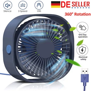 Tragbar Mini Tischventilator 360° Drehung Lüfter USB Ventilator 3 Speed Desk Fan - Bild 1 von 12