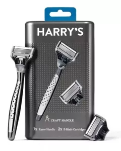 Harry's Men's CRAFT Handle Razor &  (2) 5 Blade Cartridges Refills. - Picture 1 of 3
