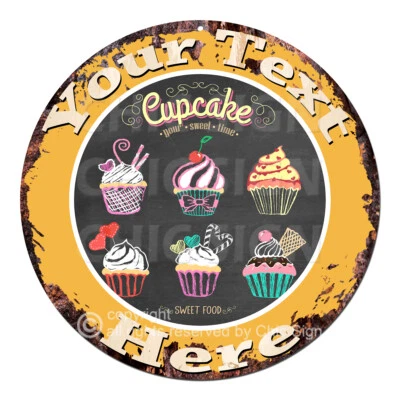 CP-0187 ANY NAME'S Custom Cupcake Bakery Personalized Metal Sign Decor Gift idea - Image 1 of 2