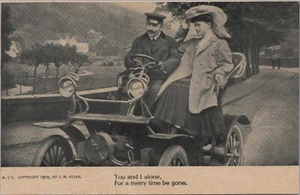 Postcard 1907 Lady in Car with Driver - L. M. Kline Postcard UNP B4210.4 - Picture 1 of 6