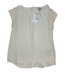 Joie Rancher Short Sleeve Silk Blouse Porcelain Size XS - Picture 1 of 4