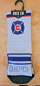 Rock Em Chicago Fire Youth Size 2 to 5.5 Crew Socks NWT - Picture 1 of 6