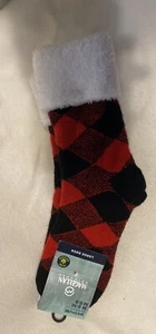 Magellan Lodge Socks Medium Buffalo Plaid Black/Red M-5-9 W 6-10 Aloe Infused U1 - Picture 1 of 6
