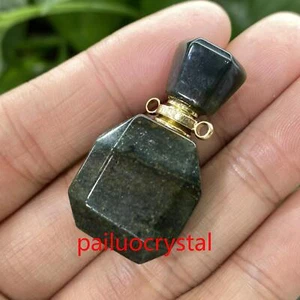 1pc Natural Indian agate Perfume Bottle Quartz Crystal Pendant Reiki Healing Gem - Picture 1 of 6
