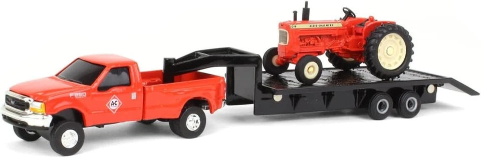 1/64 Scale Allis Chalmers D19 Tractor with Ford F350 & 5th Wheel Trailer Set - Image 1 of 4