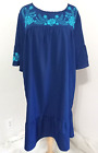 Women's Housedress loungewear Dress size 38 (L/XL) 3/4 sleeves - blue MuuMuu